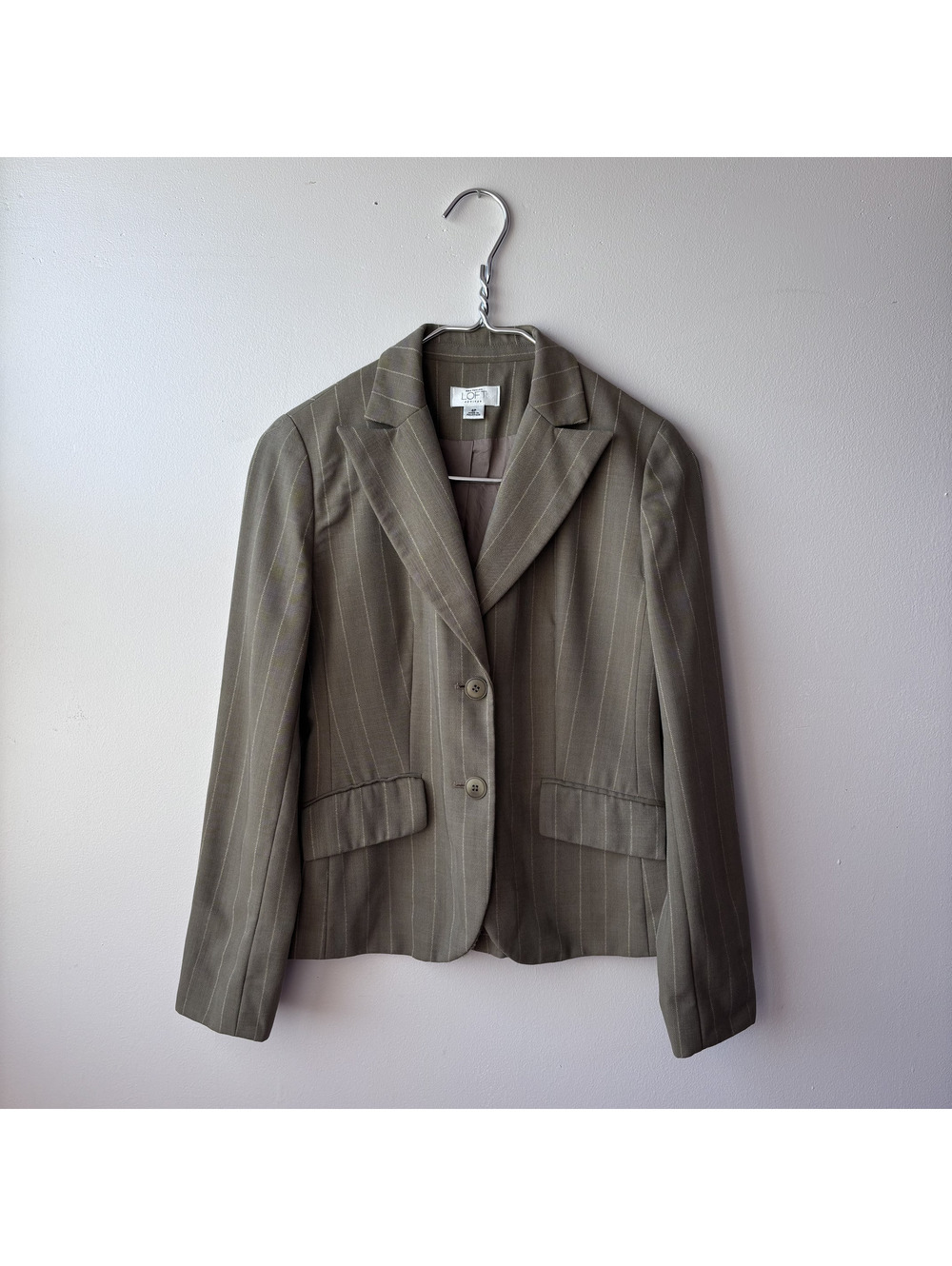 Ann Taylor LOFT Petite Pinstripe Wool Blazer 4P